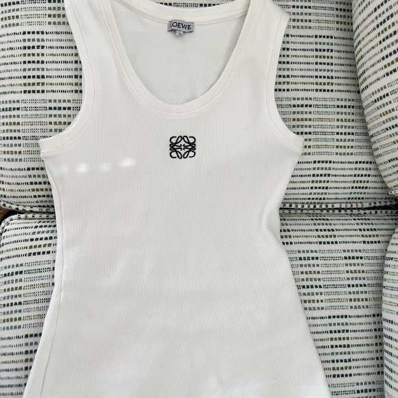 Loewe White Ribbed Tank Top size S - Picture 1 of 3